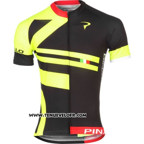 2016 Maillot Ciclismo Pinarello Rouge et Jaune Manches Courtes et Cuissard