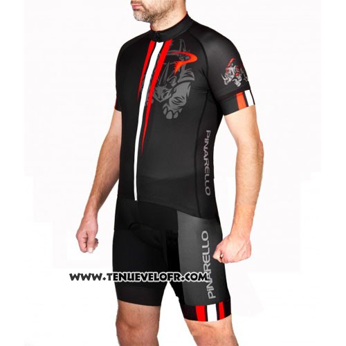 2016 Maillot Ciclismo Pinarello Rouge et Noir Manches Courtes et Cuissard