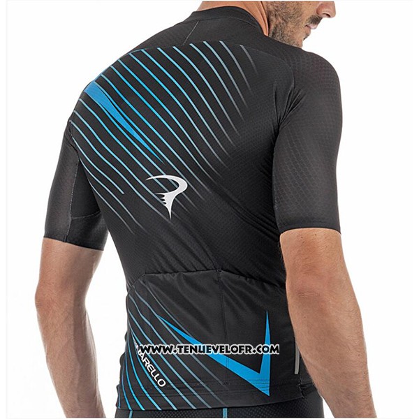 2017 Maillot Ciclismo Pinarello Bleu et Noir Manches Courtes et Cuissard