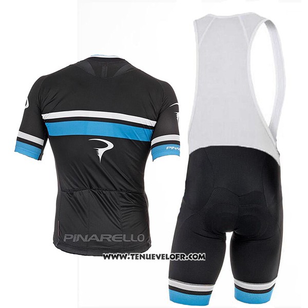 2017 Maillot Ciclismo Pinarello Noir et Bleu Manches Courtes et Cuissard