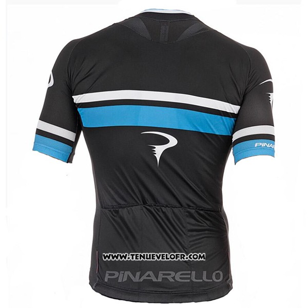 2017 Maillot Ciclismo Pinarello Noir et Bleu Manches Courtes et Cuissard