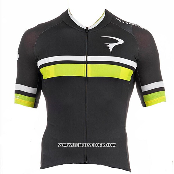 2017 Maillot Ciclismo Pinarello Noir et Jaune Manches Courtes et Cuissard