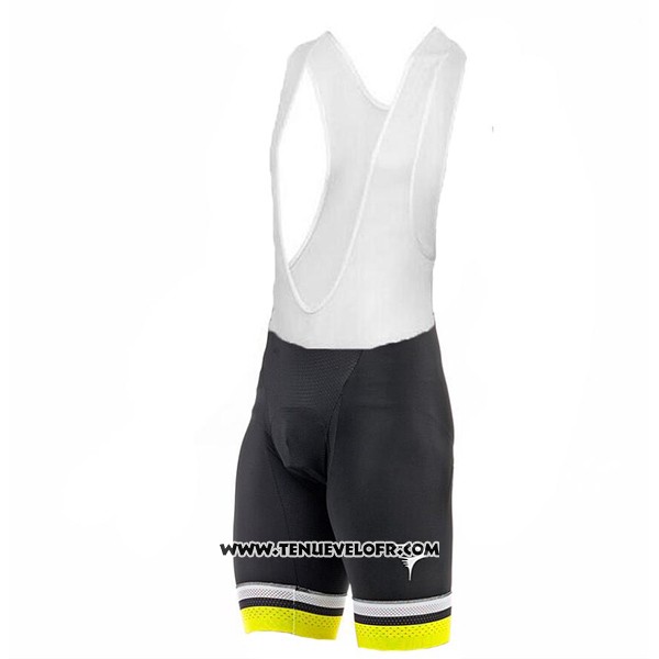2017 Maillot Ciclismo Pinarello Noir et Jaune Manches Courtes et Cuissard