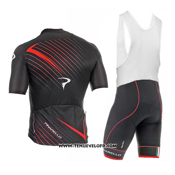 2017 Maillot Ciclismo Pinarello Noir et Rouge Manches Courtes et Cuissard