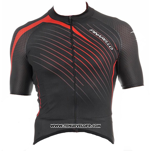 2017 Maillot Ciclismo Pinarello Noir et Rouge Manches Courtes et Cuissard