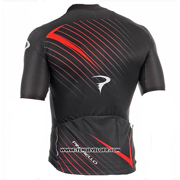2017 Maillot Ciclismo Pinarello Noir et Rouge Manches Courtes et Cuissard