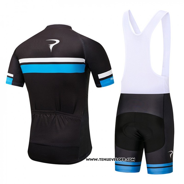 2018 Maillot Ciclismo Pinarello Noir et Bleu Manches Courtes et Cuissard