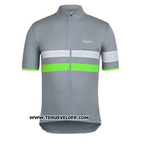 2015 Maillot Ciclismo Rapha Gris et Vert Manches Courtes et Cuissard