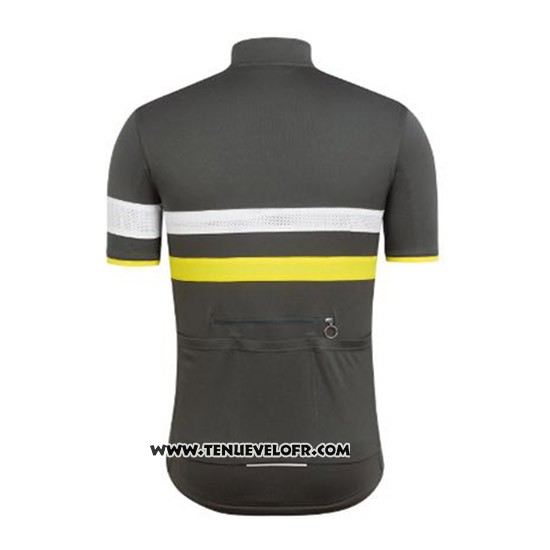 2018 Maillot Ciclismo Ralph Noir et Jaune Manches Courtes et Cuissard