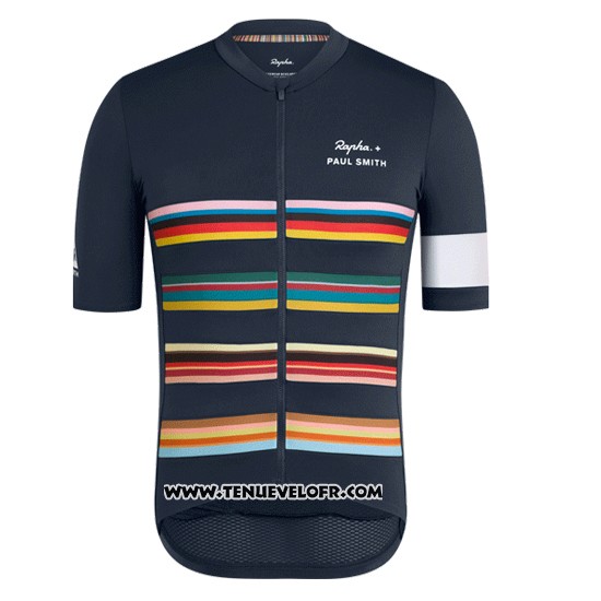 2019 Maillot Ciclismo Paul Smith Rapha Fonce Bleu Manches Courtes et Cuissard
