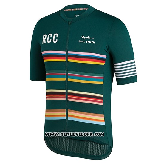 2019 Maillot Ciclismo Paul Smith Rapha Vert Manches Courtes et Cuissard
