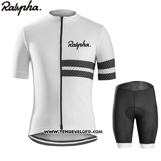 2019 Maillot Ciclismo Rapha Blanc Noir Manches Courtes et Cuissard