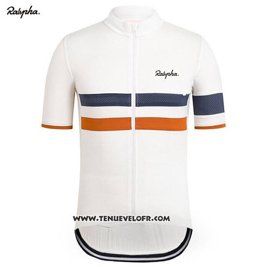 2019 Maillot Ciclismo Rapha Blanc Orange Manches Courtes et Cuissard