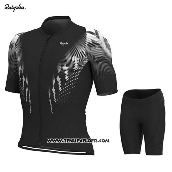 2019 Maillot Ciclismo Rapha Noir Blanc Manches Courtes et Cuissard