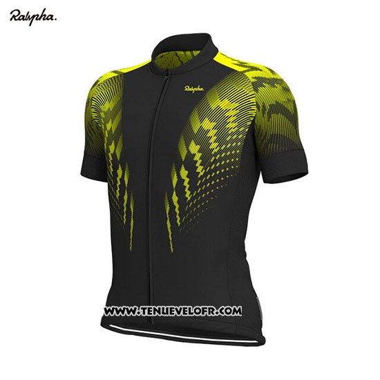 2019 Maillot Ciclismo Rapha Noir Jaune Manches Courtes et Cuissard