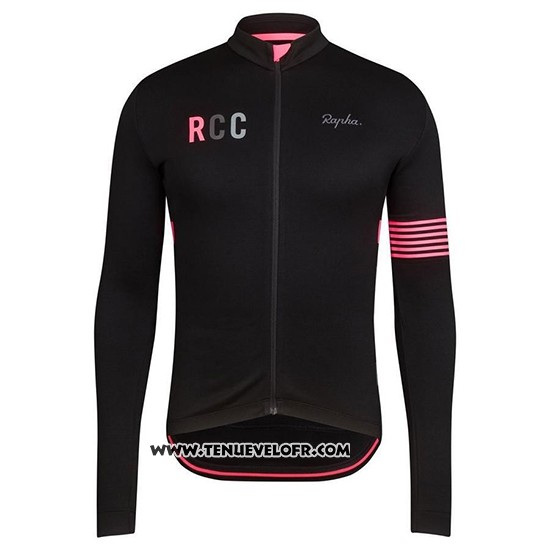 2019 Maillot Ciclismo Rapha Noir Rose Manches Longues et Cuissard
