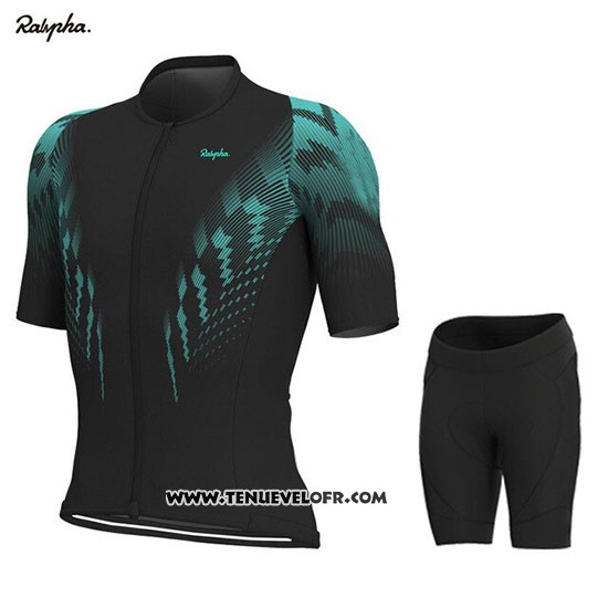 2019 Maillot Ciclismo Rapha Noir Vert Manches Courtes et Cuissard