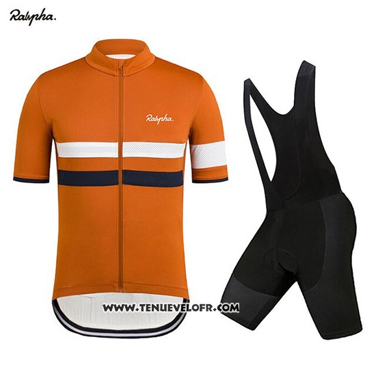 2019 Maillot Ciclismo Rapha Orange Blanc Manches Courtes et Cuissard