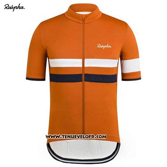 2019 Maillot Ciclismo Rapha Orange Blanc Manches Courtes et Cuissard