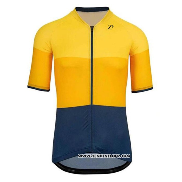 2020 Maillot Ciclismo Rapha Jaune Bleu Manches Courtes et Cuissard
