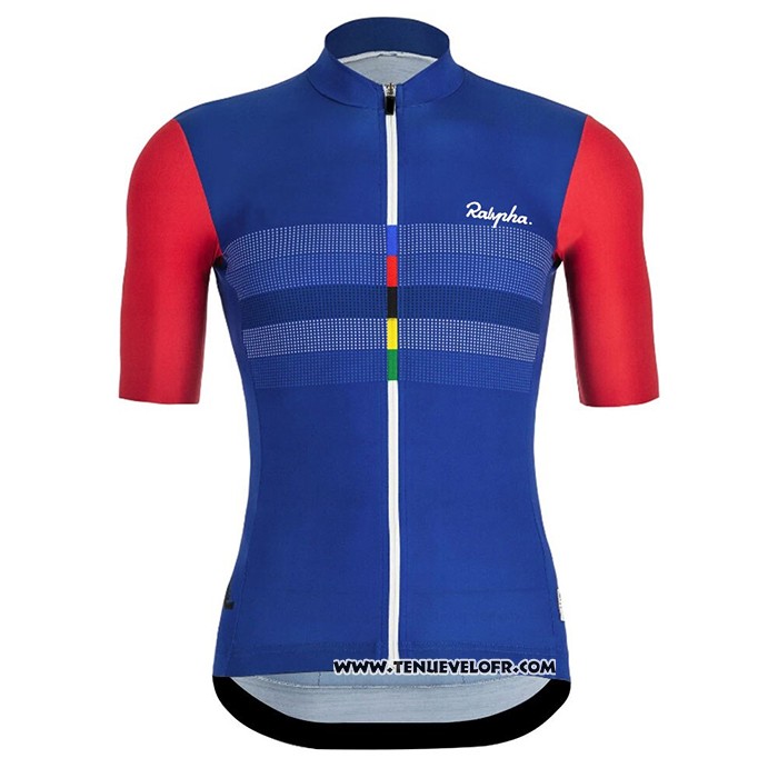 2020 Maillot Ciclismo Rapha Rouge Bleu Manches Courtes et Cuissard