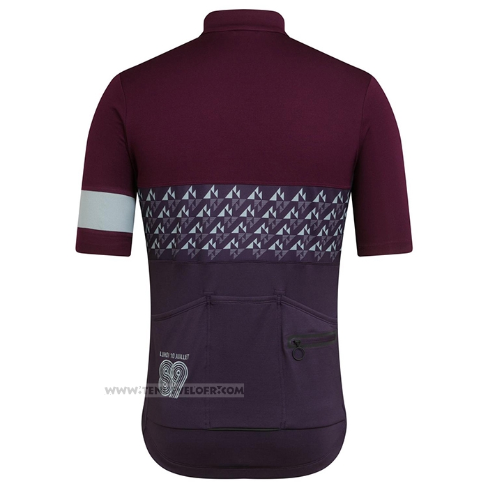 2021 Maillot Cyclisme Rapha Fonce Violet Manches Courtes et Cuissard