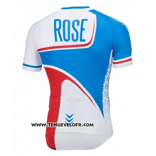 2016 Maillot Ciclismo Rose Blanc et Bleu Manches Courtes et Cuissard