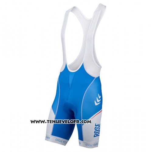 2016 Maillot Ciclismo Rose Blanc et Bleu Manches Courtes et Cuissard