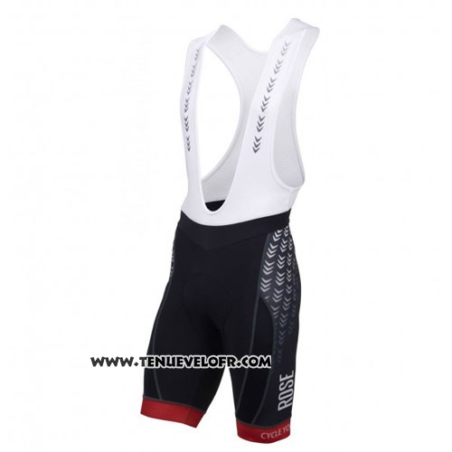 2016 Maillot Ciclismo Rose Noir et Rouge Manches Courtes et Cuissard