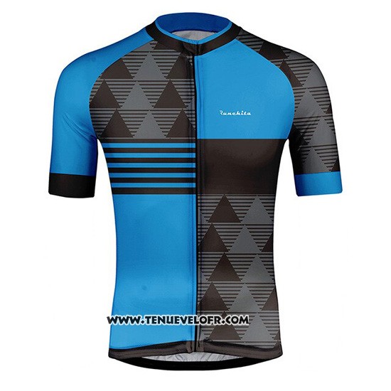 2019 Maillot Ciclismo Runchita Bleu Noir Manches Courtes et Cuissard