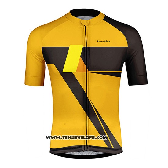 2019 Maillot Ciclismo Runchita Jaune Noir Manches Courtes et Cuissard