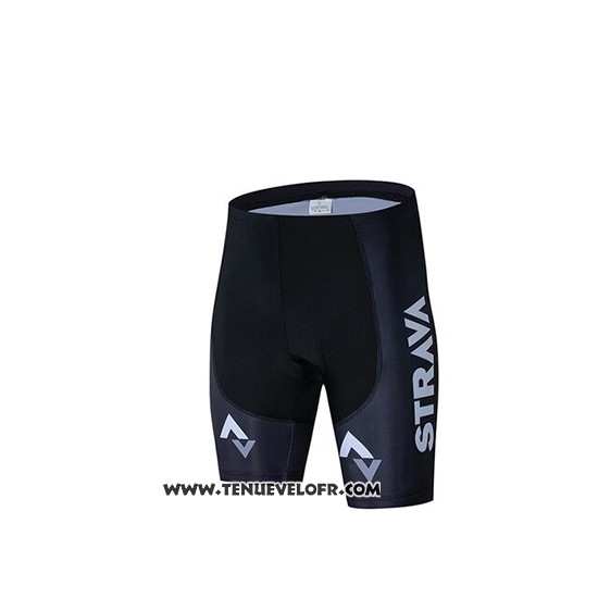 2019 Maillot Ciclismo STRAVA Bleu Manches Courtes et Cuissard