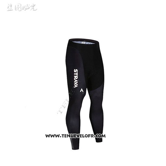2019 Maillot Ciclismo STRAVA Noir Manches Longues et Cuissard