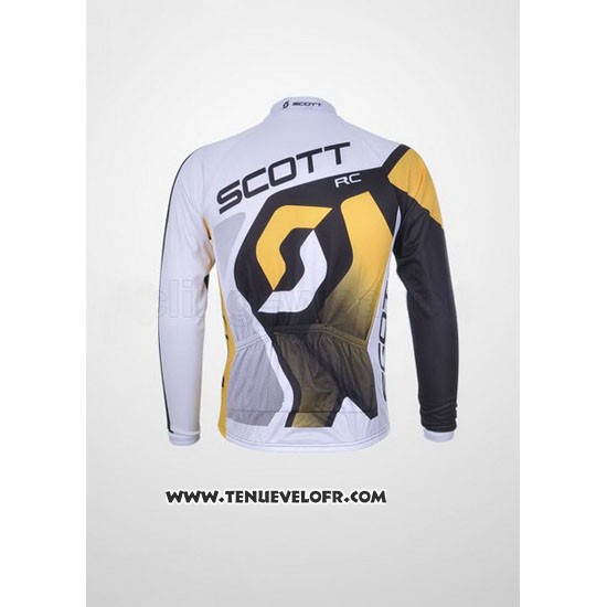 2012 Maillot Ciclismo Scott Blanc Manches Longues et Cuissard