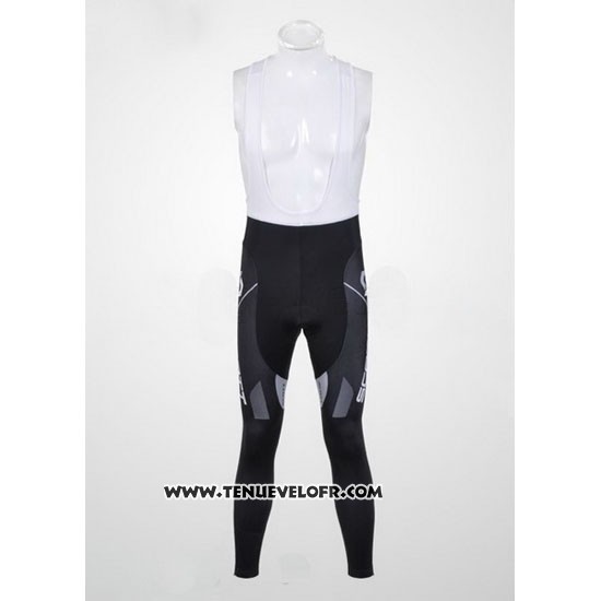 2012 Maillot Ciclismo Scott Blanc et Gris Manches Longues et Cuissard