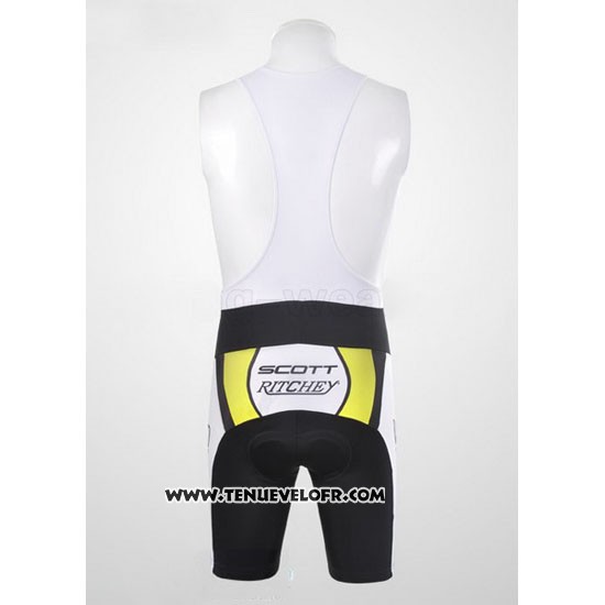2012 Maillot Ciclismo Scott Blanc et Jaune Manches Courtes et Cuissard