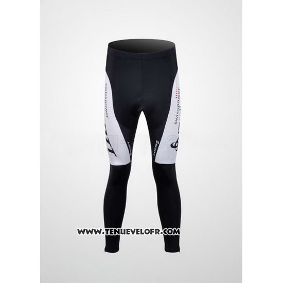 2012 Maillot Ciclismo Scott Blanc et Jaune Manches Longues et Cuissard
