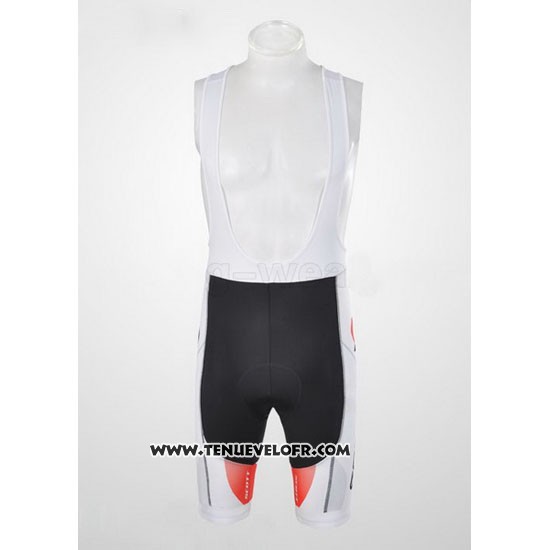 2012 Maillot Ciclismo Scott Blanc et Rouge Manches Courtes et Cuissard
