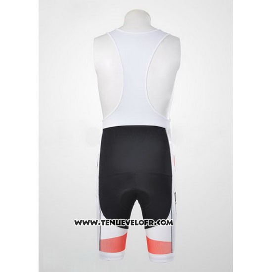 2012 Maillot Ciclismo Scott Blanc et Rouge Manches Courtes et Cuissard