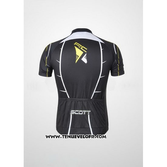 2012 Maillot Ciclismo Scott Noir et Blanc Manches Courtes et Cuissard
