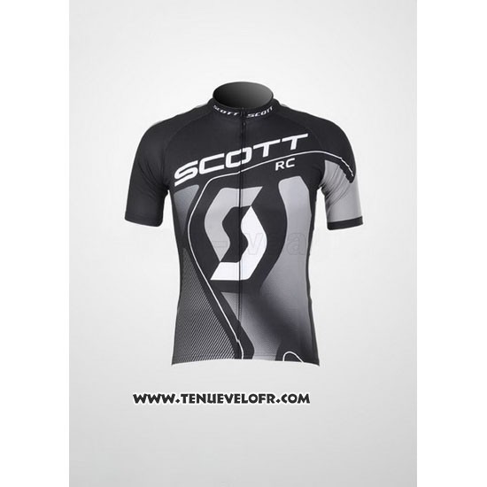 2012 Maillot Ciclismo Scott Noir et Gris Manches Courtes et Cuissard