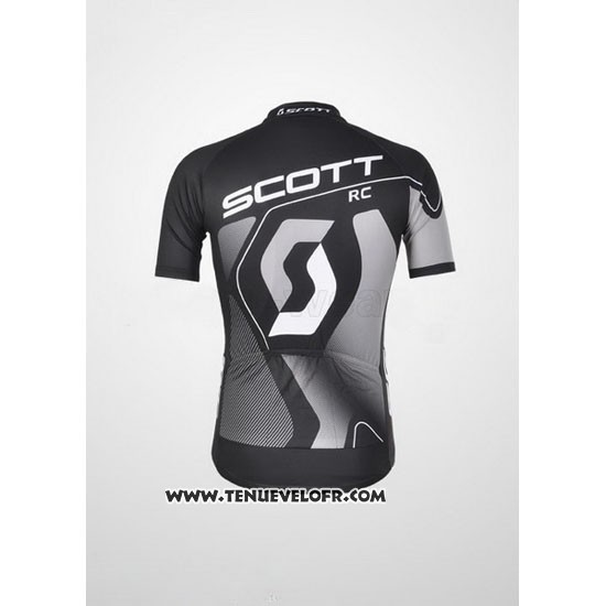 2012 Maillot Ciclismo Scott Noir et Gris Manches Courtes et Cuissard
