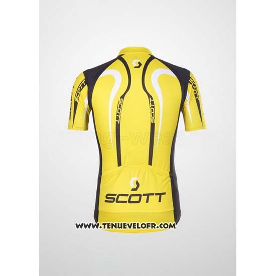 2012 Maillot Ciclismo Scott Noir et Jaune Manches Courtes et Cuissard