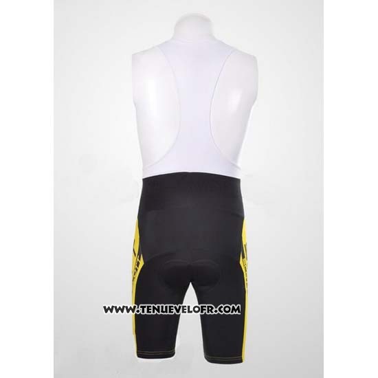 2012 Maillot Ciclismo Scott Noir et Jaune Manches Courtes et Cuissard
