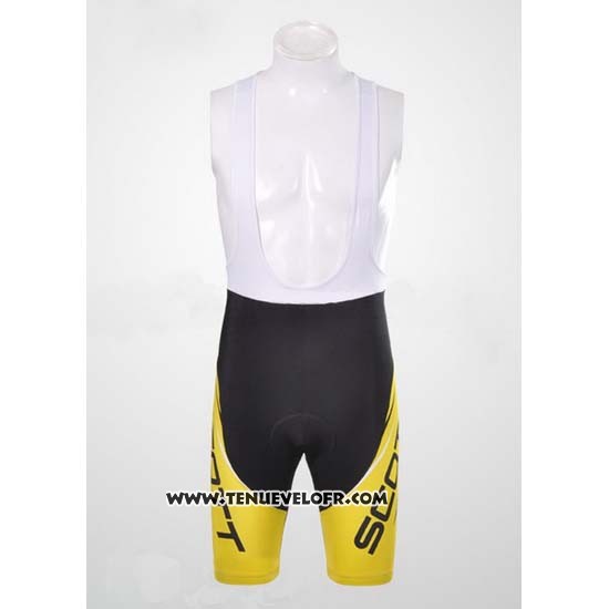 2012 Maillot Ciclismo Scott Noir et Jaune Manches Courtes et Cuissard