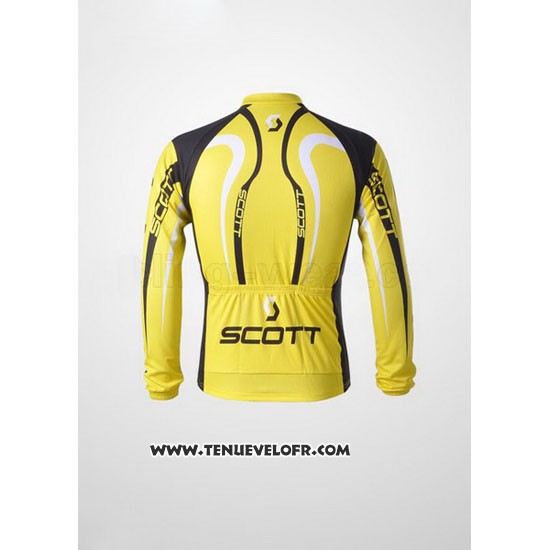 2012 Maillot Ciclismo Scott Noir et Jaune Manches Longues et Cuissard