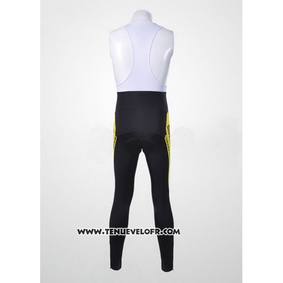 2012 Maillot Ciclismo Scott Noir et Jaune Manches Longues et Cuissard