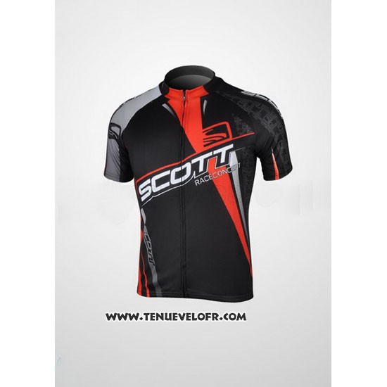 2012 Maillot Ciclismo Scott Noir et Rouge Manches Courtes et Cuissard