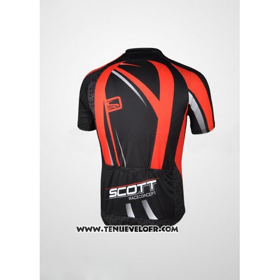 2012 Maillot Ciclismo Scott Noir et Rouge Manches Courtes et Cuissard