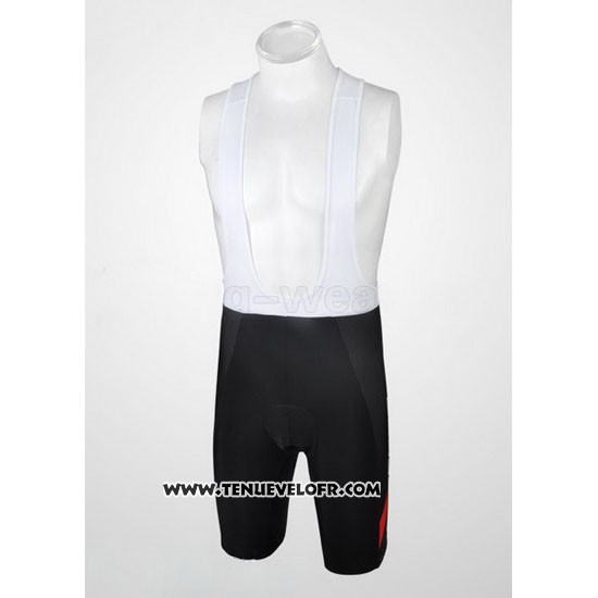 2012 Maillot Ciclismo Scott Noir et Rouge Manches Courtes et Cuissard